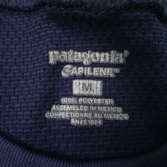 Patagonia Capilene Shirt‎ Mens Medium Blue Long Sleeve Base Layer Performance - Picture 3 of 15
